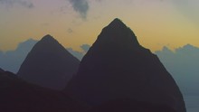 Scenic Footage From The Grand Piton On The Island Of St. Lucia.