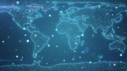 Wall Mural - Global business concept of connections and information transfer in the world