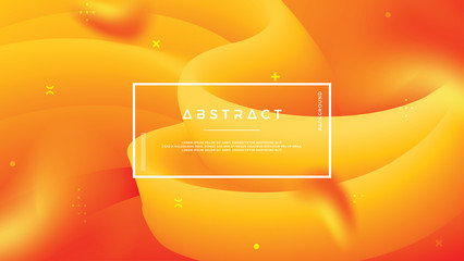 Poster - Abstract wave flow background with mixing yellow and orange, can use for posters, template, mobile screen wallpaper, web banner, backdrop and others.