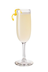 Wall Mural - Refreshing French 75 Cocktail on White