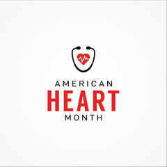 Wall Mural - American Heart Month Vector Design