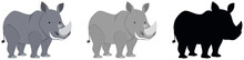 Set Of Rhinoceros Character