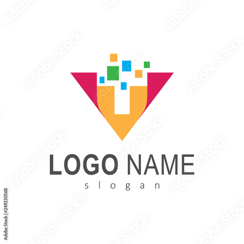 Vt Pixel Logo Template Letter V And Letter T Logo Buy This