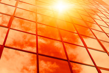 Hot Weather Summer Season Sunny Reflect On Glass Windows Building