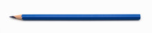 Blue Pencil Single Isolated On White Background With Clipping Path.