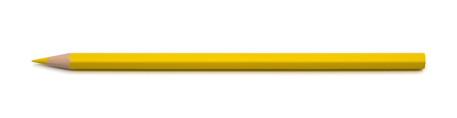 Yellow pencil color isolated on white background with clipping path.