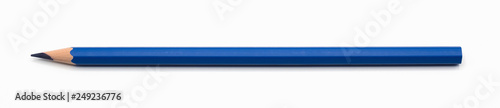 Fotografía blue pencil single isolated on white background with clipping path