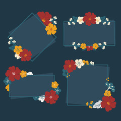 Sticker - Japanese flowers frame