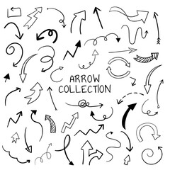 Wall Mural - Hand drawn arrow illustration collection