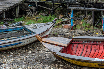 Canvas Print - Fishing Boats at Low Tide