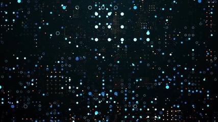 Poster - 3d render abstract background with dots pattern. Complex composition with dots of random size. Loopable sequence.