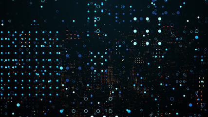Poster - 3d render abstract background with dots pattern. Complex composition with dots of random size...