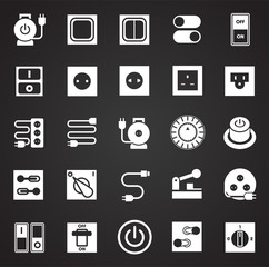 Fototapete - Electric ware icons set on black background for graphic and web design, Modern simple vector sign. Internet concept. Trendy symbol for website design web button or mobile app