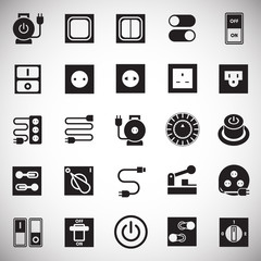 Fototapete - Electric ware icons set on white background for graphic and web design, Modern simple vector sign. Internet concept. Trendy symbol for website design web button or mobile app