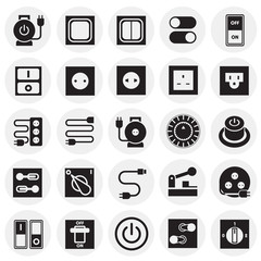 Fototapete - Electric ware icons set on circles background for graphic and web design, Modern simple vector sign. Internet concept. Trendy symbol for website design web button or mobile app