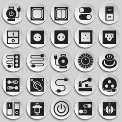Fototapete - Electric ware icons set on plates background for graphic and web design, Modern simple vector sign. Internet concept. Trendy symbol for website design web button or mobile app
