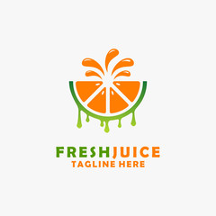 Wall Mural - Orange juice logo design