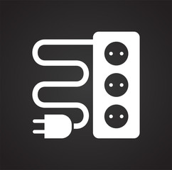 Fototapete - Electric ware icon on black background for graphic and web design, Modern simple vector sign. Internet concept. Trendy symbol for website design web button or mobile app