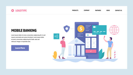 Fototapete - vector web site gradient design template. online digital bank and internet payments. secure money tr