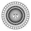 Polynesian circular ornament. Polynesian tattoo. Maori style. Abstract turtle