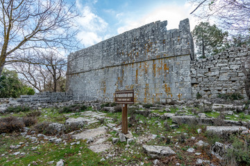 Antalya - Turkey. December 21, 2017. Termessos Ancient City wintertime in Antalya, Turkey.Termessos one of Turkey’s major attractions, 30km northwest of Antalya .