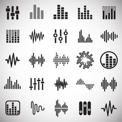 Poster - Equalizer icons set on white background for graphic and web design, Modern simple vector sign. Internet concept. Trendy symbol for website design web button or mobile app