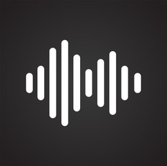 Poster - Equalizer icons on black background for graphic and web design, Modern simple vector sign. Internet concept. Trendy symbol for website design web button or mobile app