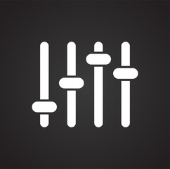Poster - Equalizer icons on black background for graphic and web design, Modern simple vector sign. Internet concept. Trendy symbol for website design web button or mobile app
