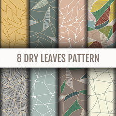 Wall Mural - Set 8 Beautiful leaves pattern