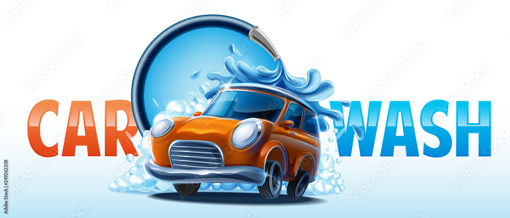 car wash clean - obrazy, fototapety, plakaty 
