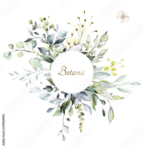 botanical design. herbal banners on white background for wedding invitation, ...