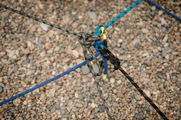 carabiner and climbing rope