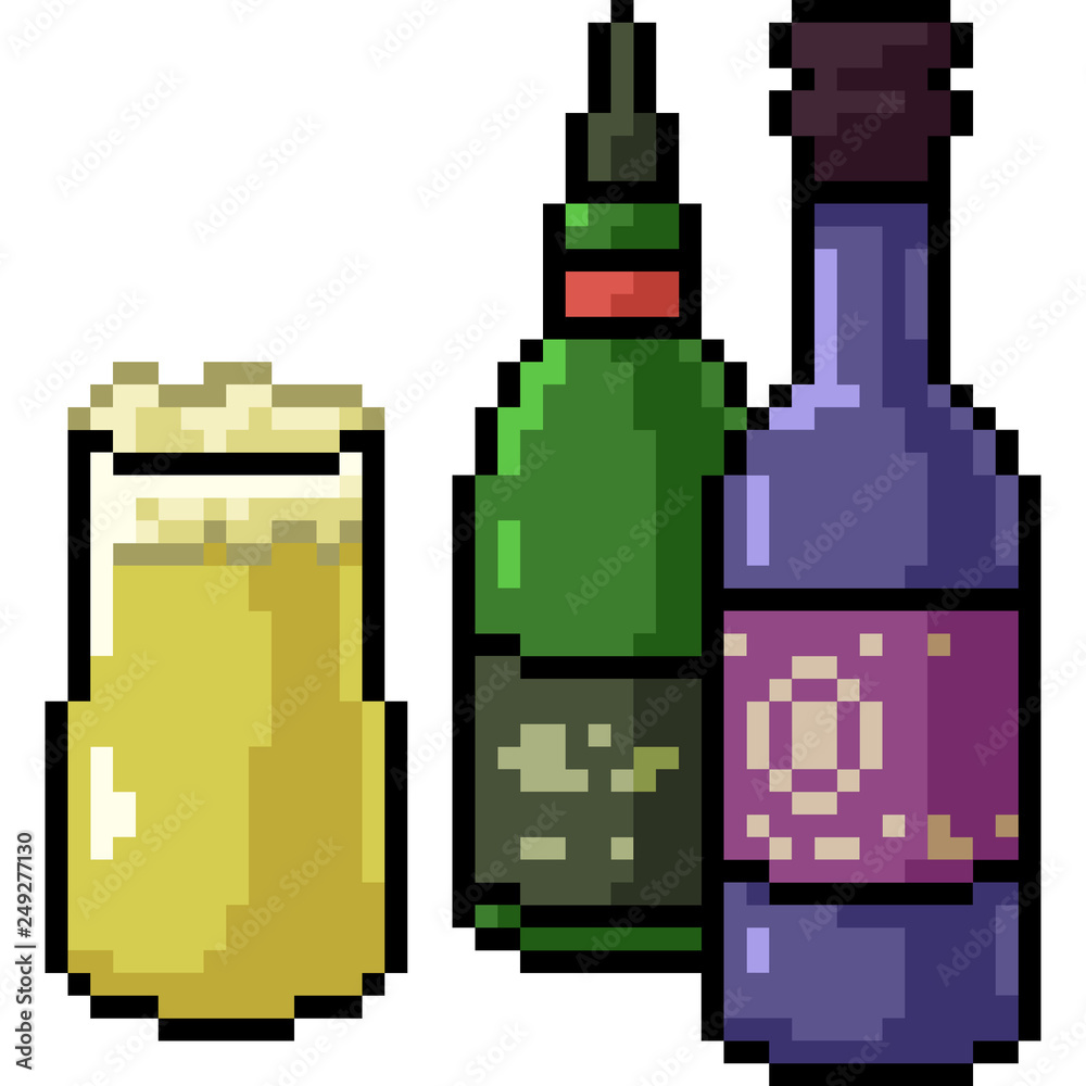 vector pixel art beer set Stock Vector | Adobe Stock