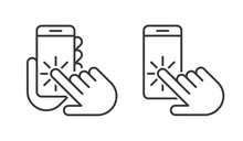 Smartphone Hand Icons Set