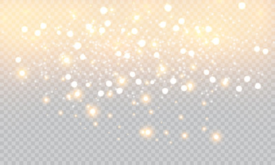 White sparks glitter special light effect. Vector sparkles on transparent background. Christmas abstract pattern. Sparkling magic dust particles