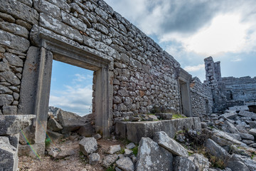 Antalya - Turkey. December 21, 2017. Termessos Ancient City wintertime in Antalya, Turkey.Termessos one of Turkey’s major attractions, 30km northwest of Antalya .