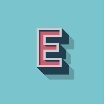 Retro 3D character from a fontset, vector illustration