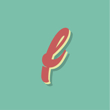 Retro character from a fontset, vector illustration