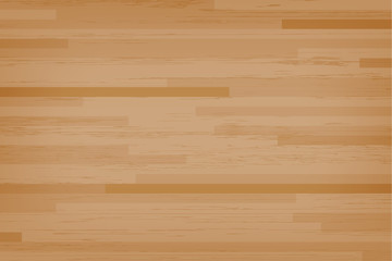 Wall Mural - Hardwood maple basketball court floor viewed from above. Wooden floor pattern and texture. Vector.