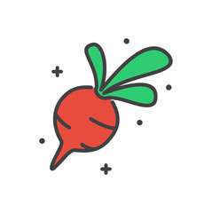 Poster - Beet line icon on white background for graphic and web design, Modern simple vector sign. Internet concept. Trendy symbol for website design web button or mobile app
