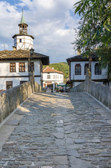 Wall Mural - Old houses and clock tower in the town of Tryavna