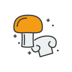 Poster - Mushroom line icon on white background for graphic and web design, Modern simple vector sign. Internet concept. Trendy symbol for website design web button or mobile app