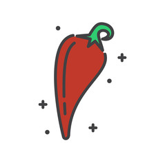 Poster - Chili pepper line icon on white background for graphic and web design, Modern simple vector sign. Internet concept. Trendy symbol for website design web button or mobile app