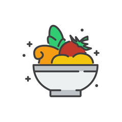 Poster - Vegetables line icon on white background for graphic and web design, Modern simple vector sign. Internet concept. Trendy symbol for website design web button or mobile app