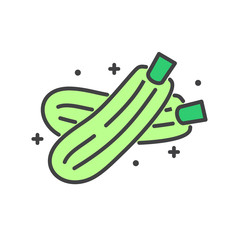 Poster - Zucchini line icon on white background for graphic and web design, Modern simple vector sign. Internet concept. Trendy symbol for website design web button or mobile app