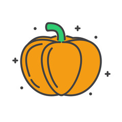 Poster - Pumpkin line icon on white background for graphic and web design, Modern simple vector sign. Internet concept. Trendy symbol for website design web button or mobile app
