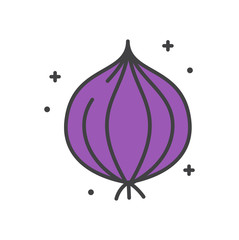 Poster - Onion line icon on white background for graphic and web design, Modern simple vector sign. Internet concept. Trendy symbol for website design web button or mobile app