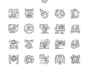 Poster - Earth Day Well-crafted Pixel Perfect Vector Thin Line Icons 30 2x Grid for Web Graphics and Apps. Simple Minimal Pictogram