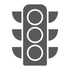 Poster - Traffic light glyph icon, regulation and traffic, stoplight sign, vector graphics, a solid pattern on a white background.