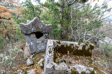 Antalya - Turkey. December 21, 2017. Termessos Ancient City wintertime in Antalya, Turkey.Termessos one of Turkey’s major attractions, 30km northwest of Antalya .